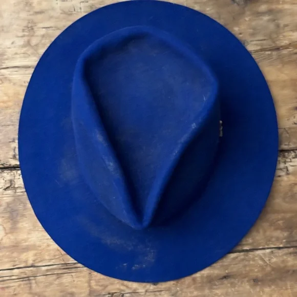 Nick Fouquet Blue 100x Beaver Felt FlatBrim Hat 7 3/8 59 Kemosabe Teressa Foglia - Picture 3 of 4